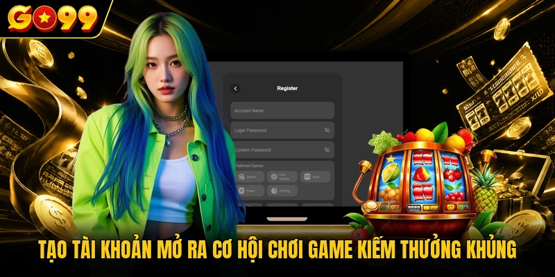 Tạo tài khoản mở ra cơ hội chơi game kiếm thưởng khủng